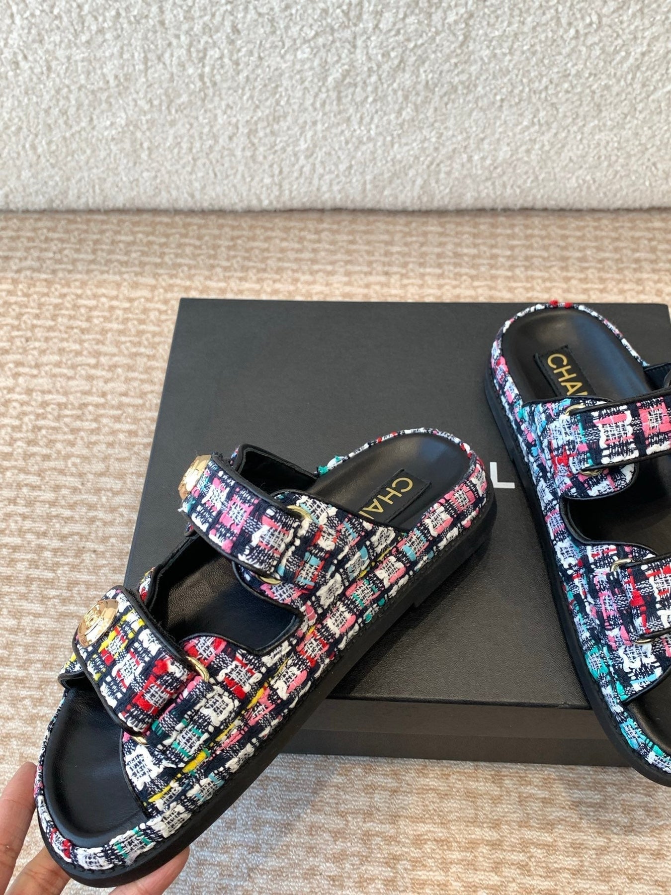 DAD SANDAL IN COLORFUL FABRIC WITH SEQUINS MULE