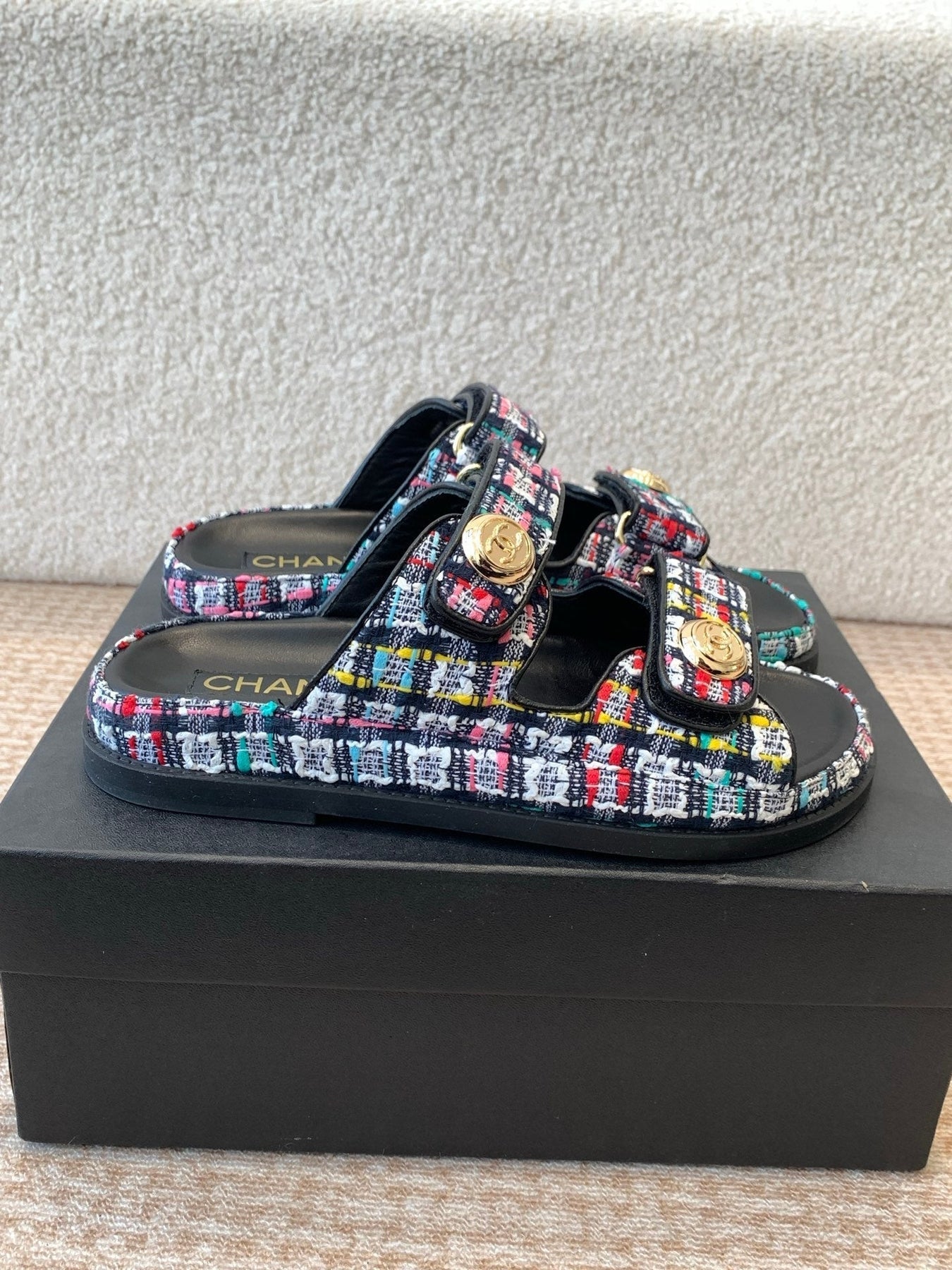 DAD SANDAL IN COLORFUL FABRIC WITH SEQUINS MULE