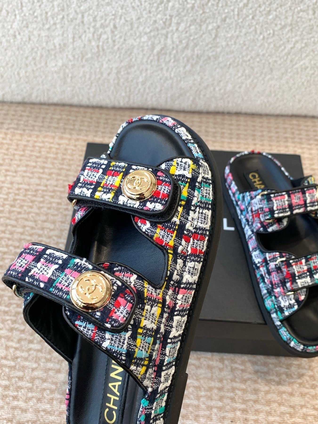DAD SANDAL IN COLORFUL FABRIC WITH SEQUINS MULE