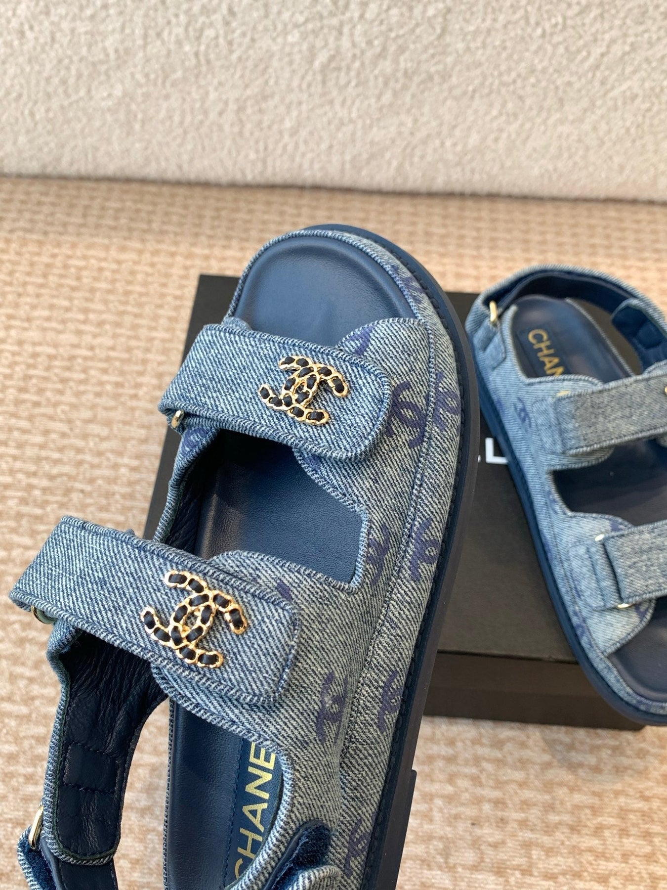 DAD SANDAL IN CLASSIC BLUE DENIM FABRIC