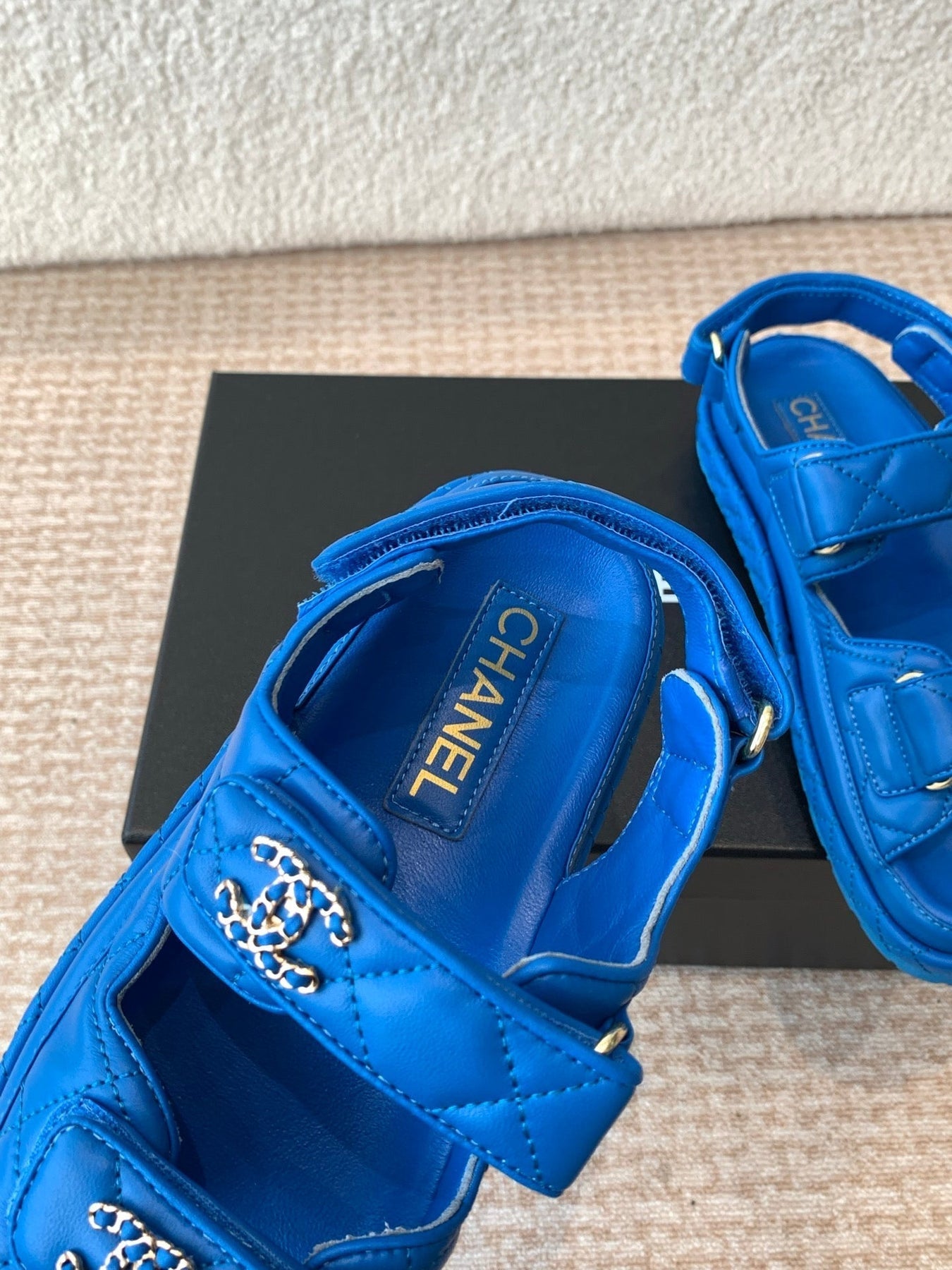DAD SANDAL IN COBALT BLUE CALFSKIN