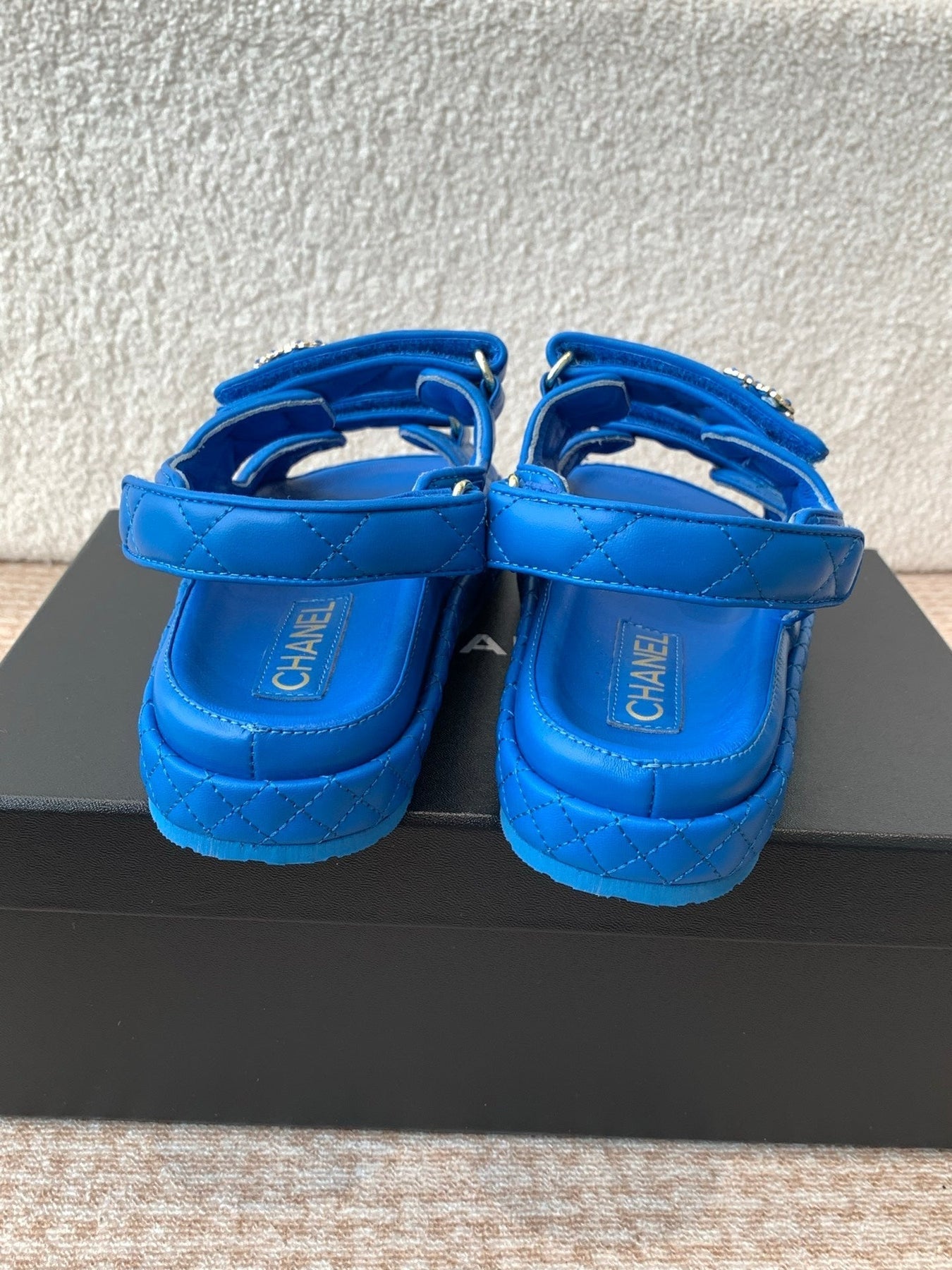 DAD SANDAL IN COBALT BLUE CALFSKIN