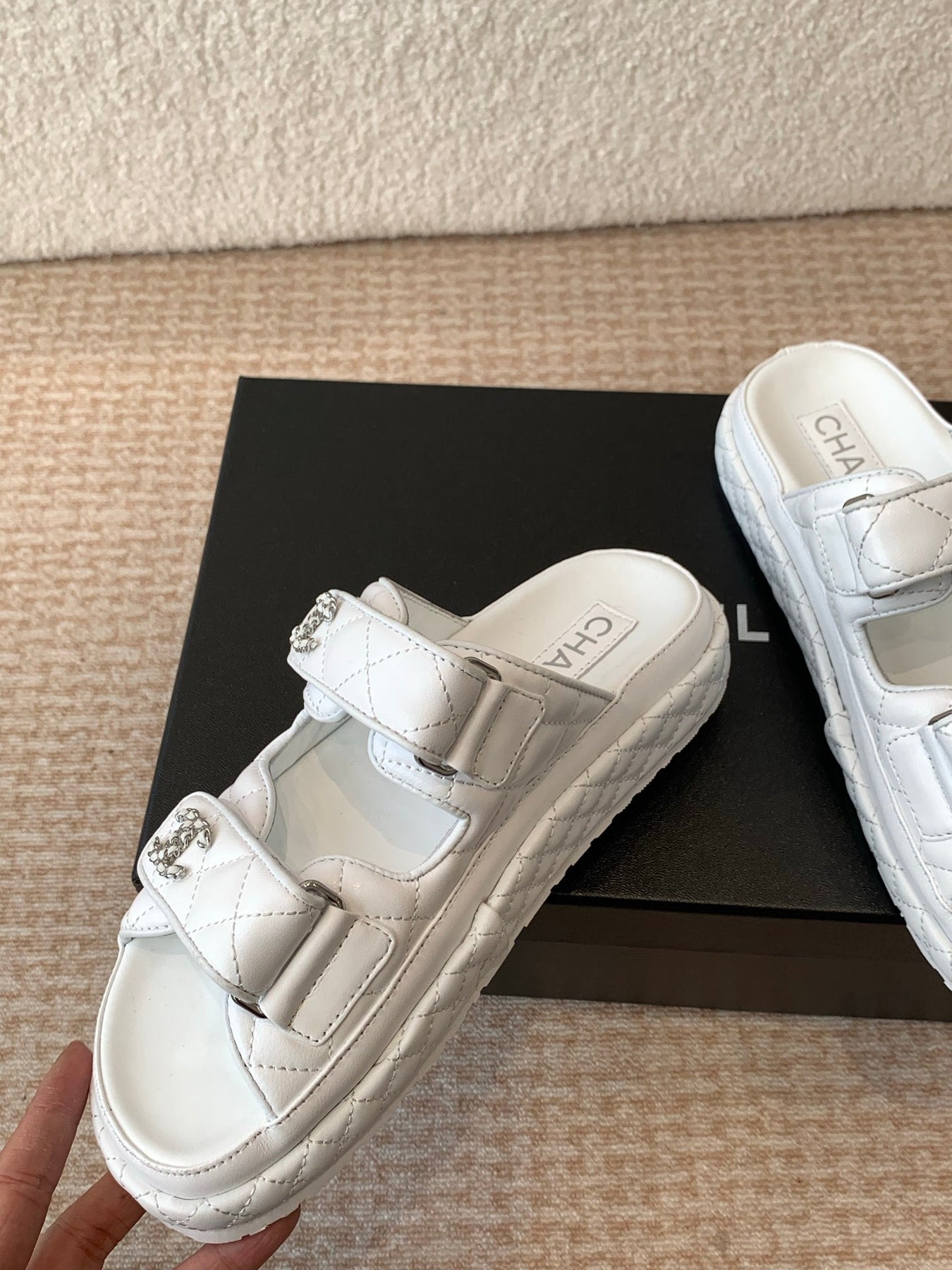 DAD SANDAL IN WHITE CALFSKIN MULE