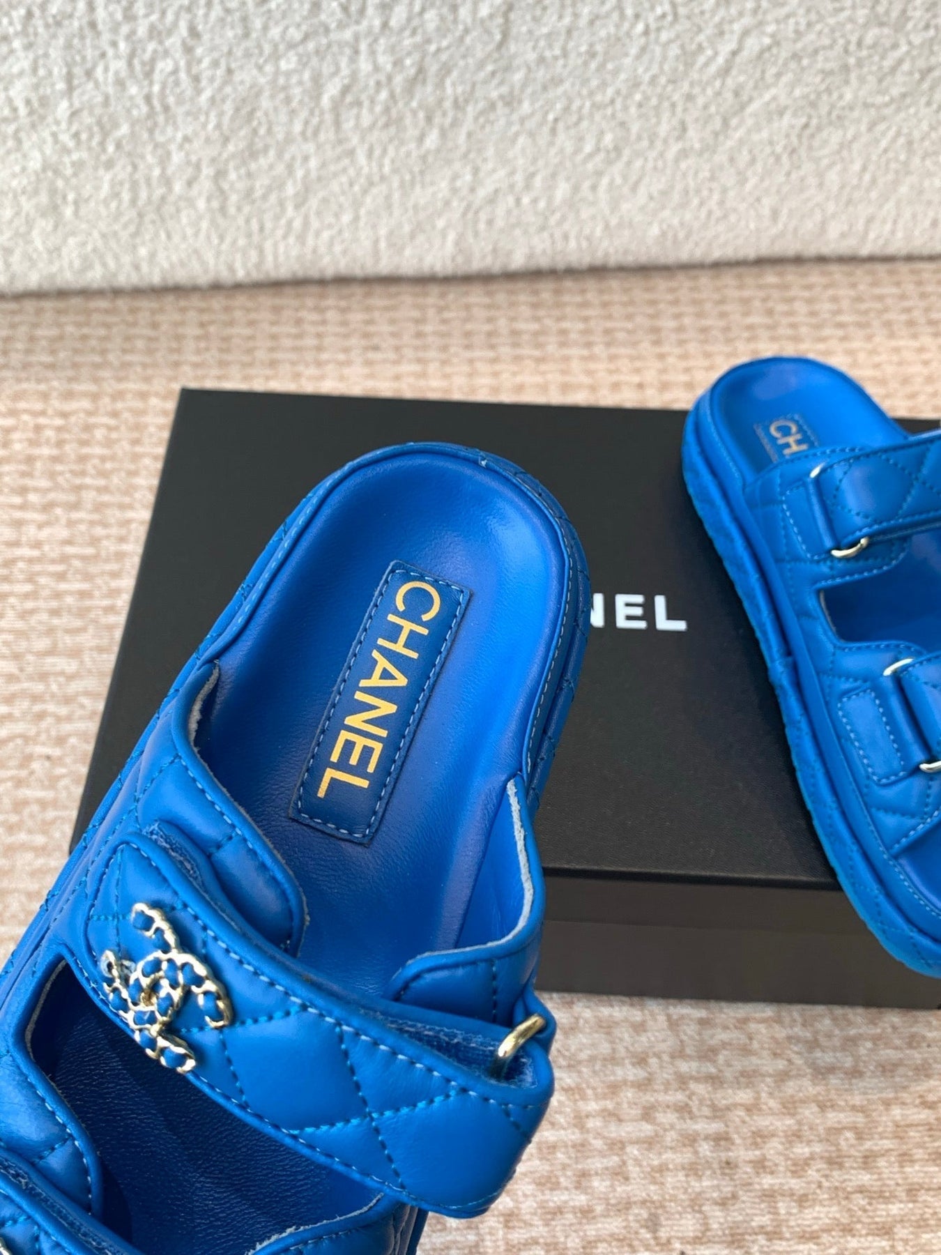 DAD SANDAL IN COBALT BLUE CALFSKIN MULE