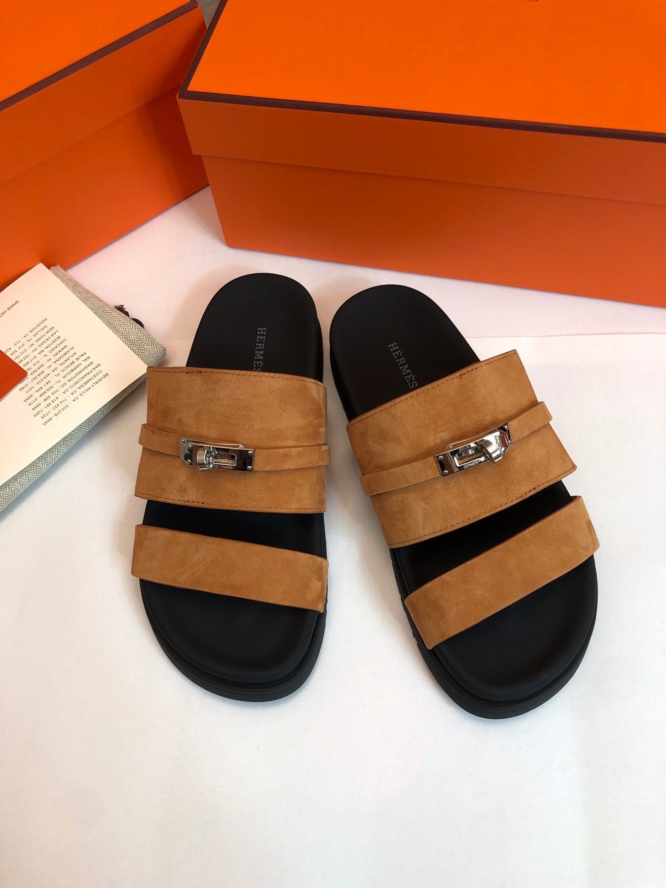 GABRIEL SANDAL MULE IN BRONZE BROWN SUEDE