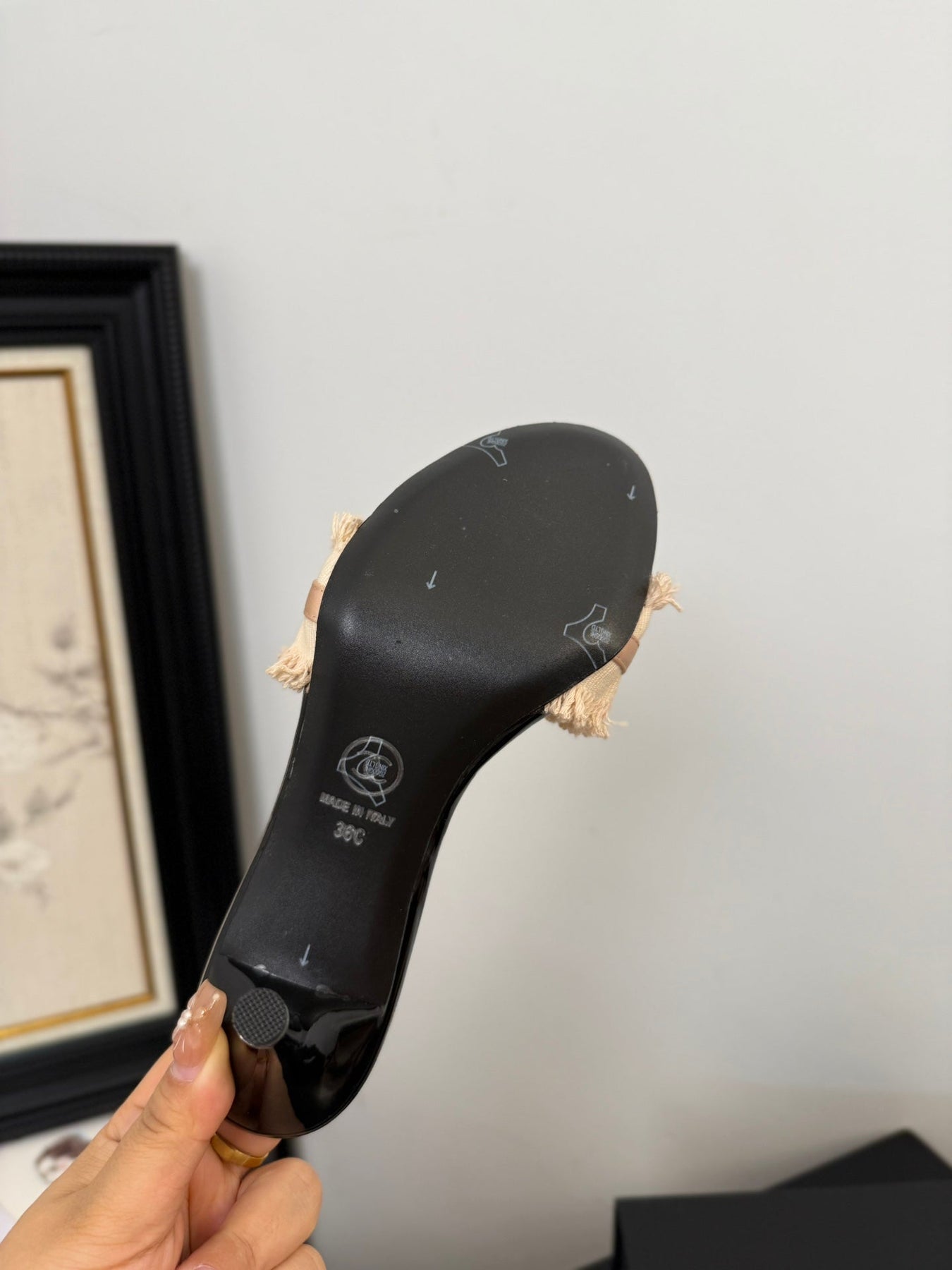 PEACH PINK GROSGRAIN CANVAS BOW MULE SANDALS 90 MM