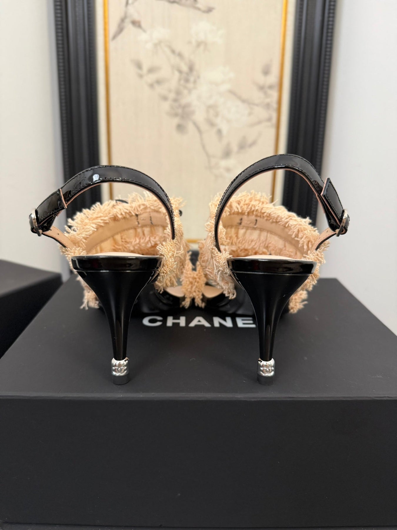 PEACH PINK GROSGRAIN CANVAS BOW SLINGBACK SANDALS