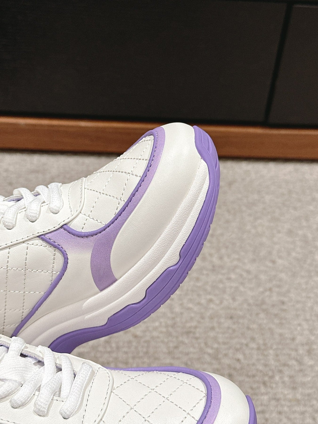 CC CLASSIC SNEAKER IN WHITE MIX IRIS PURPLE LAMBSKIN