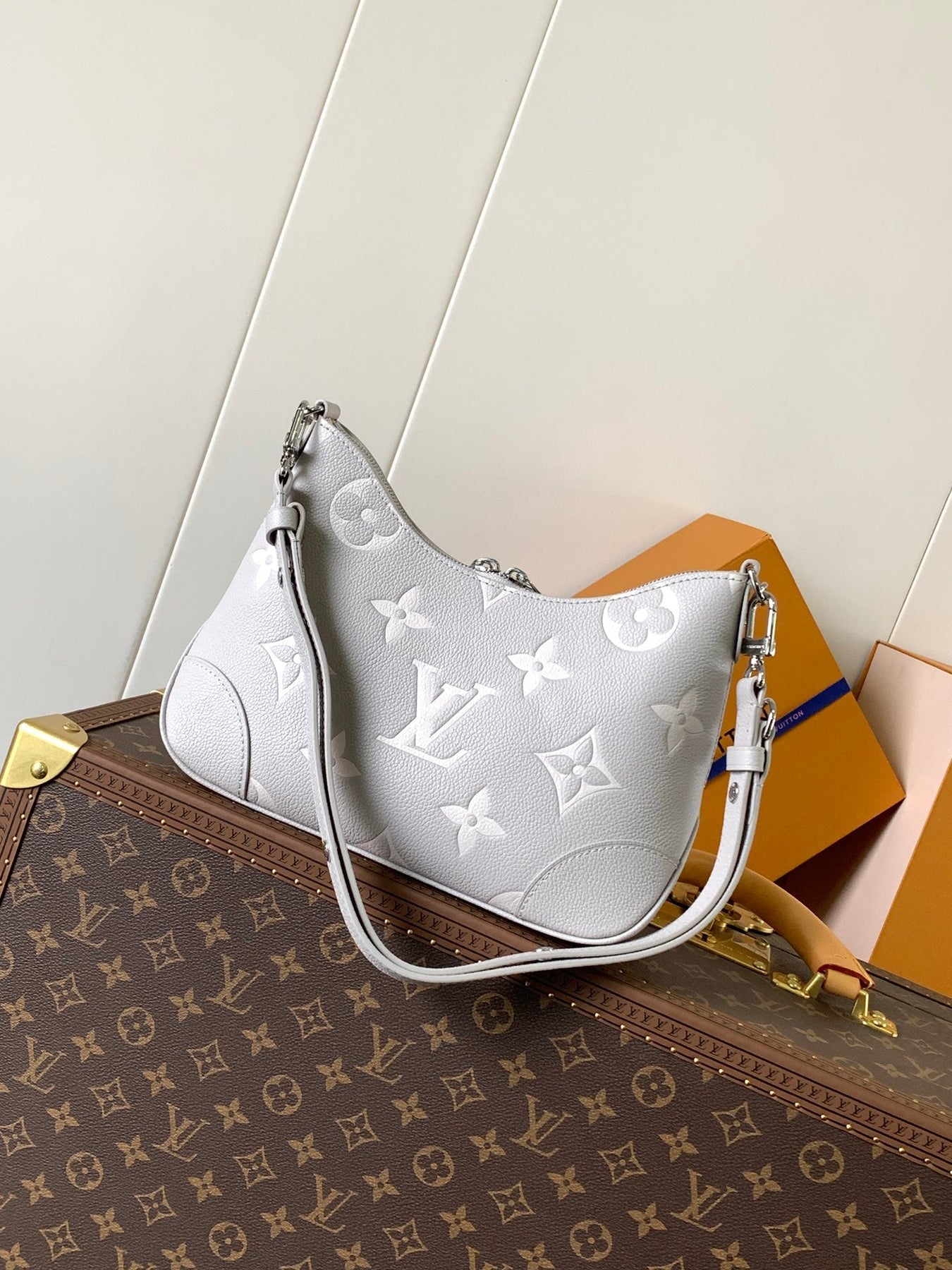 BOULOGNE 29 IN GREY MONOGRAM EMPREINTE LEATHER SILVER HARDWARE