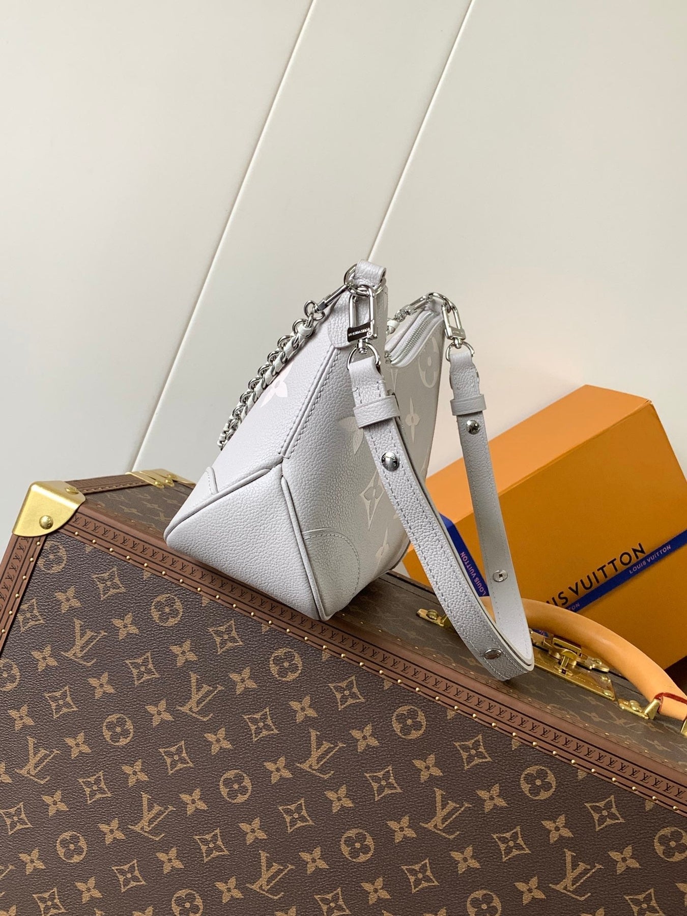 BOULOGNE 29 IN GREY MONOGRAM EMPREINTE LEATHER SILVER HARDWARE