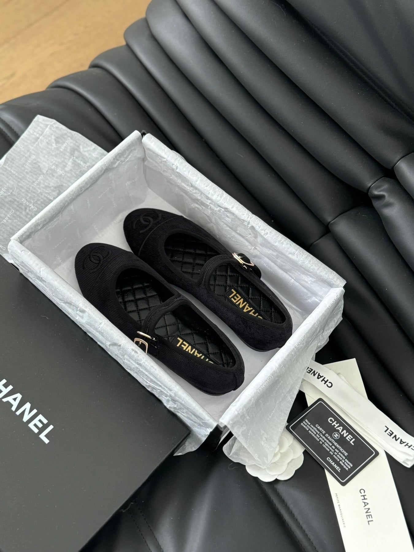 MARY JANE SHOES BLACK CORDUROY TWILL FABRIC