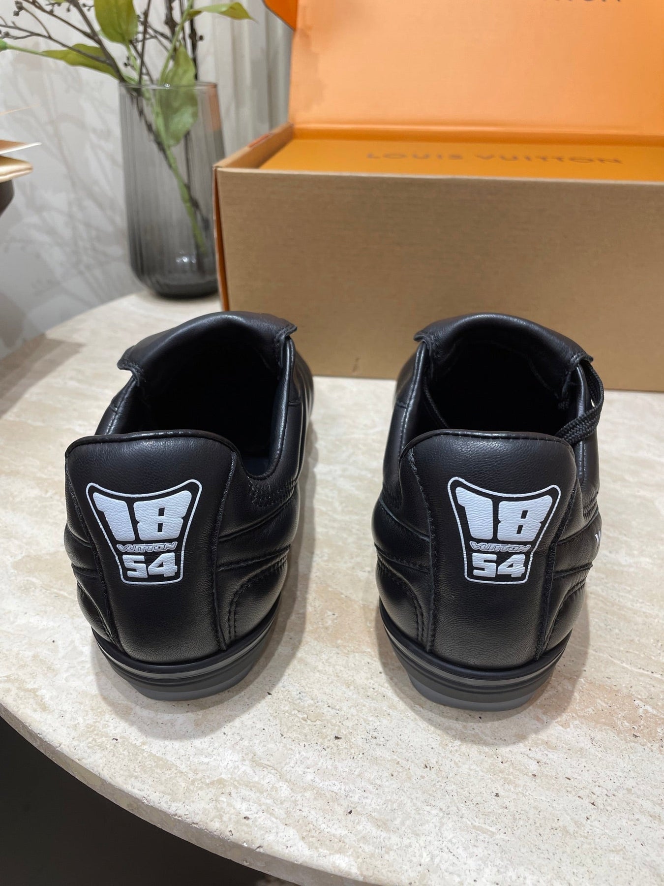 FOOTPRINT SOCCER SNEAKER IN BLACK CALFSKIN