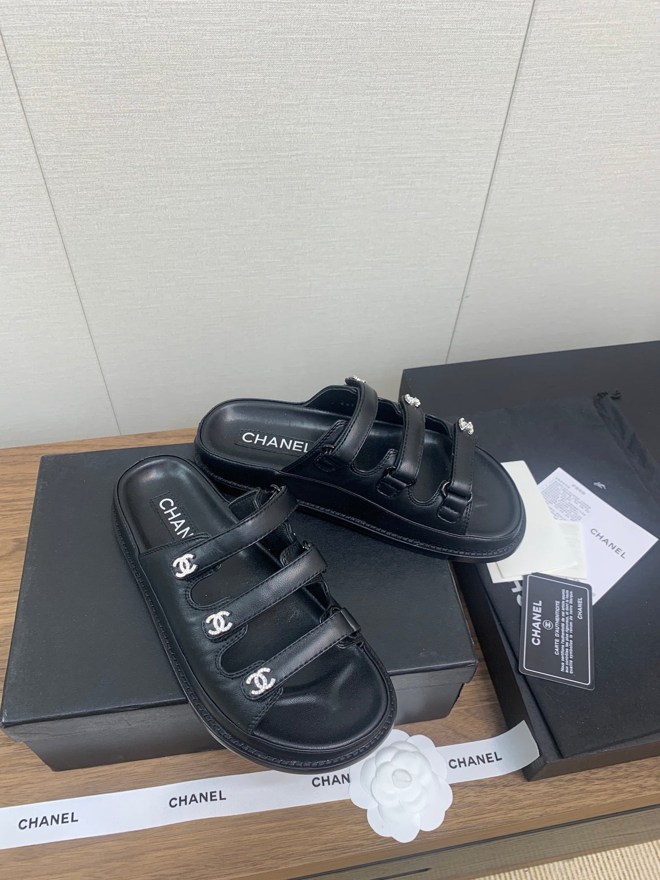 DAD SANDAL IN BLACK LAMBSKIN MULE