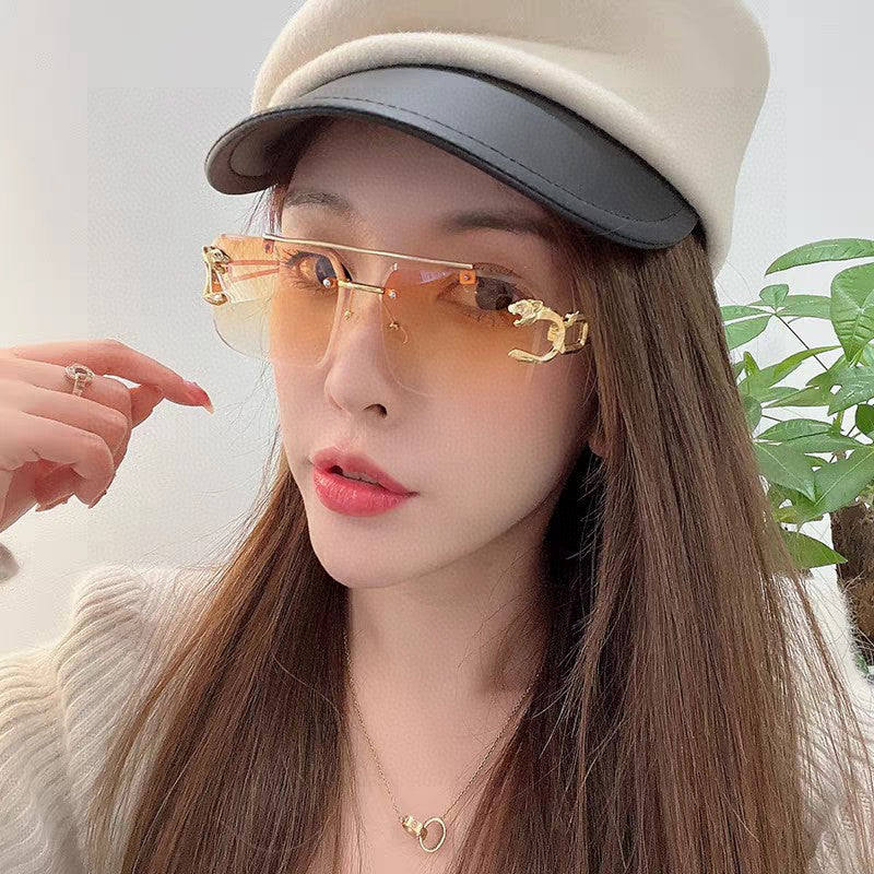 PANTHÈRE RIMLESS RECTANGULAR FRAME SUNGLASSES 543542 IN METAL