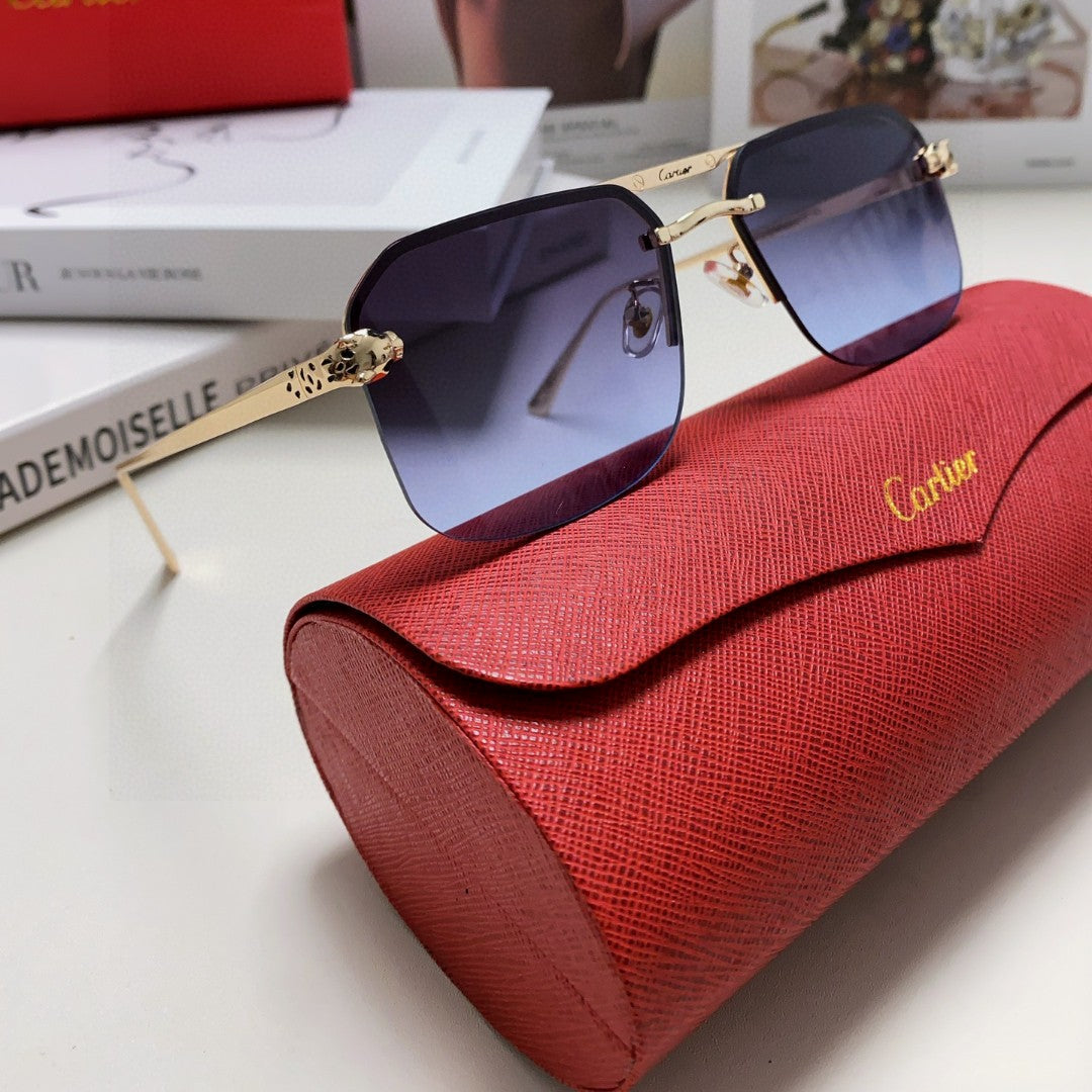 PANTHÈRE RIMLESS RECTANGULAR FRAME SUNGLASSES 543546 IN METAL