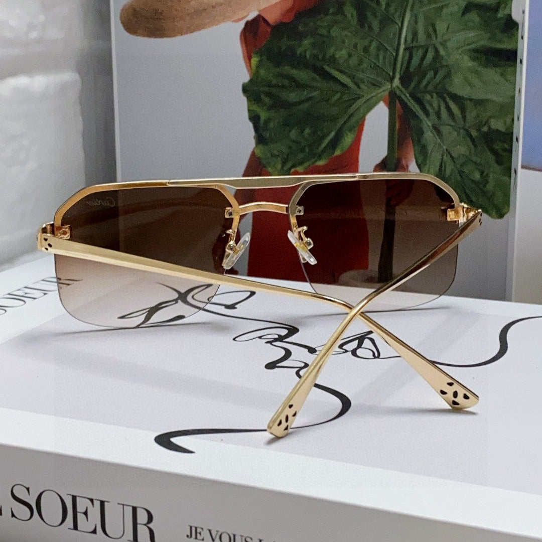 PANTHÈRE RIMLESS RECTANGULAR FRAME SUNGLASSES 543546 IN METAL