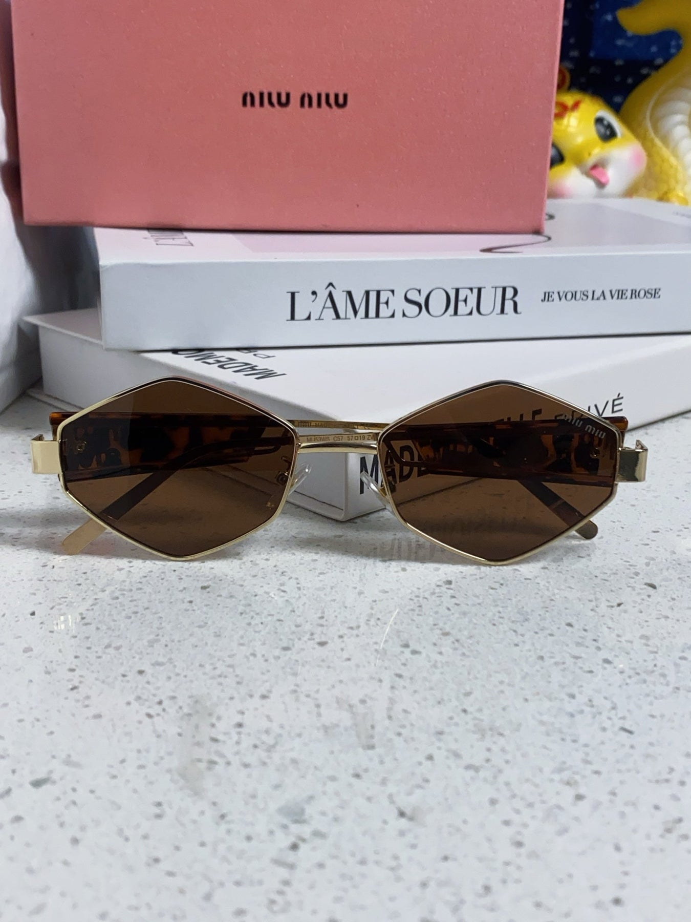 LOGO SUNGLASSES 560865 IN HAVANA ACETATE GOLD METAL BROWN LENS