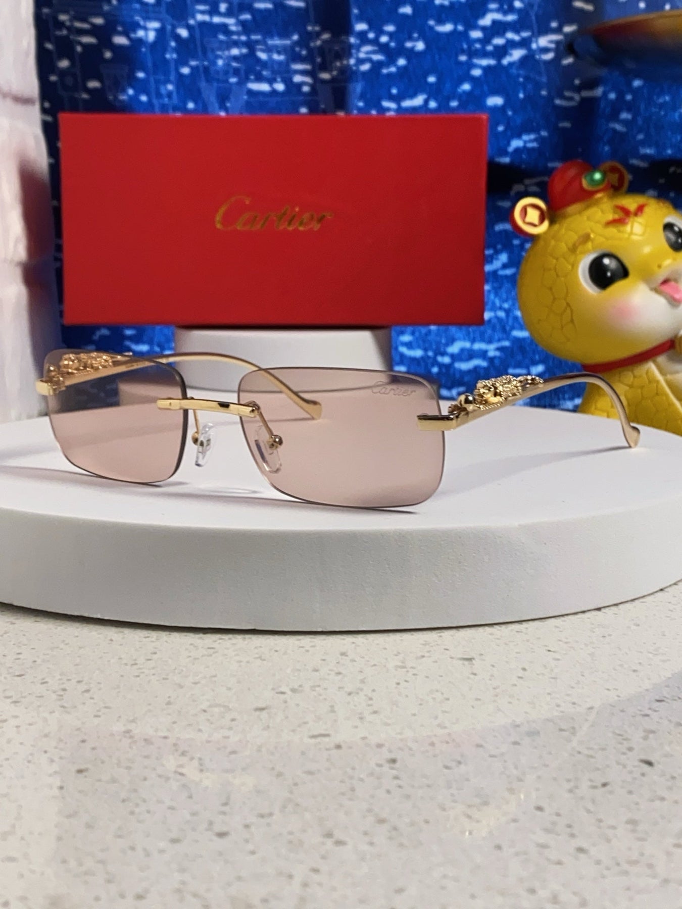 PANTHÈRE RECTANGULAR FRAME SUNGLASSES 567503 IN METAL