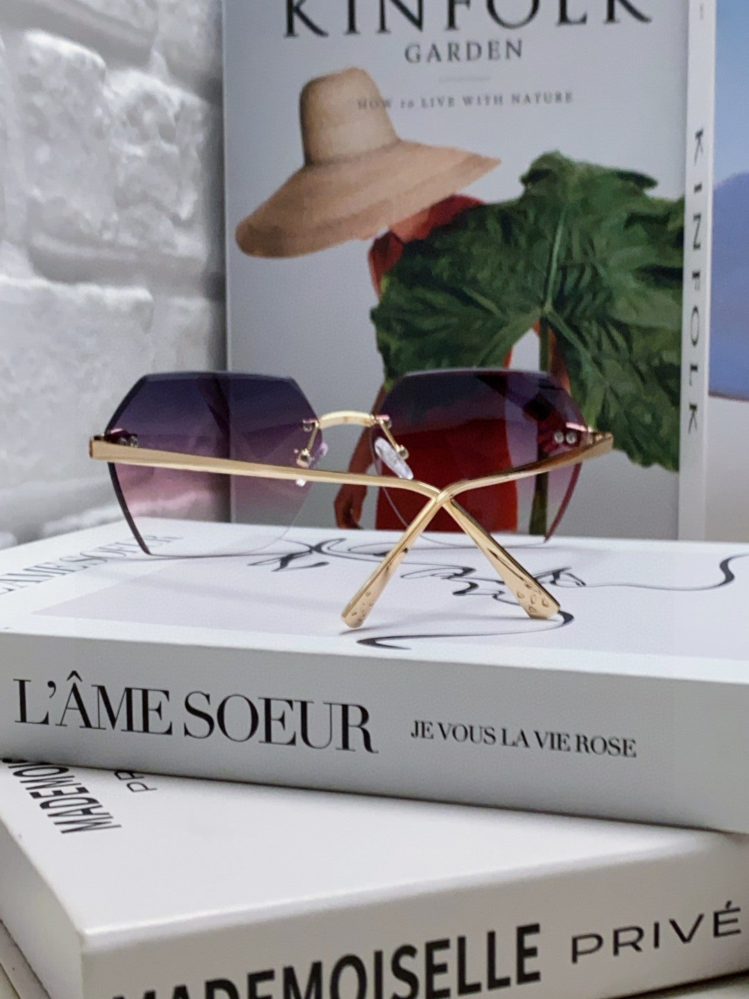 PANTHÈRE RIMLESS GEOMETRIC FRAME SUNGLASSES  539743 IN METAL