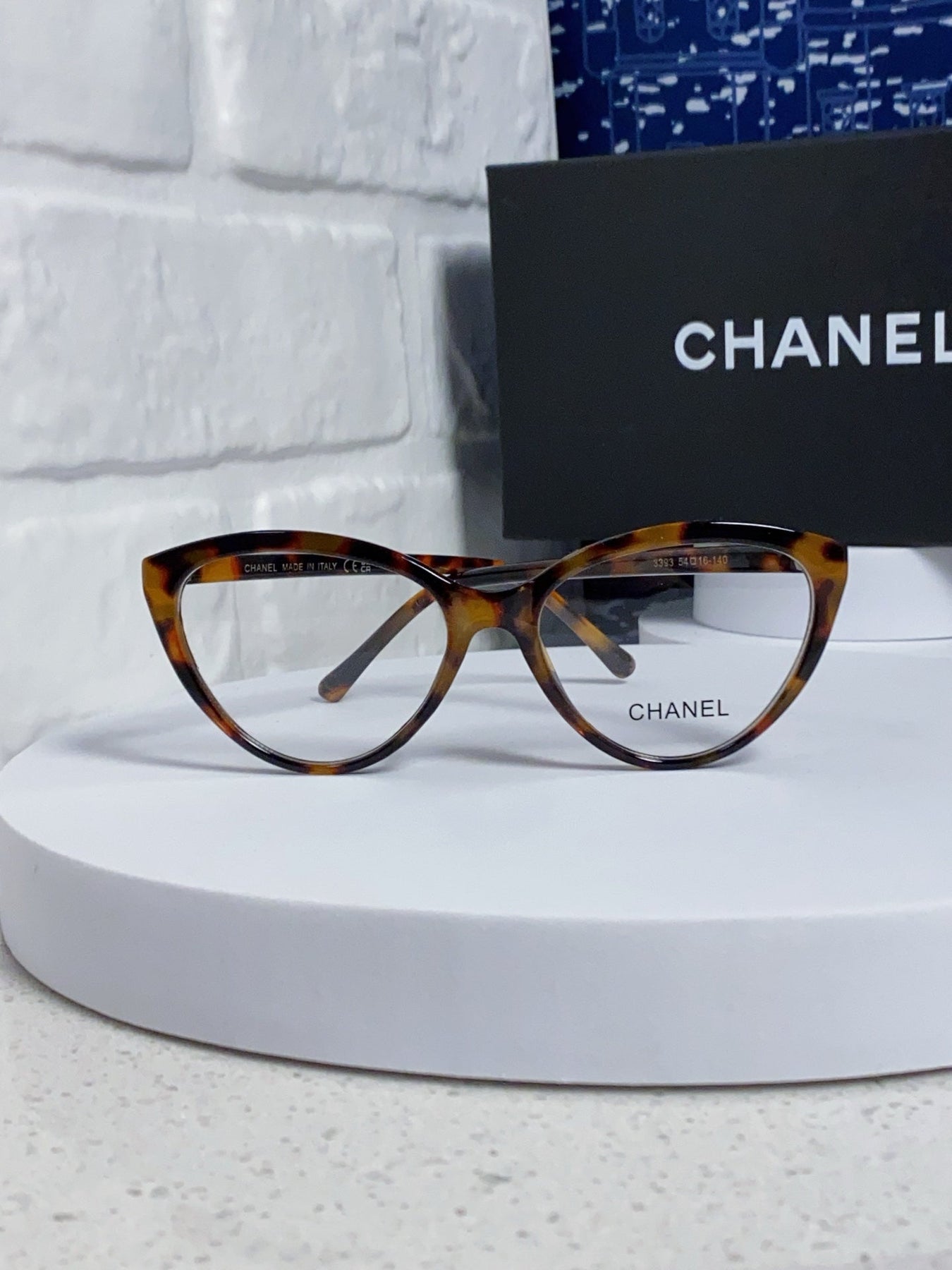 CAT EYE SUNGLASSES CH3393 IN HAVANA ACETATE CLEAR LENSES