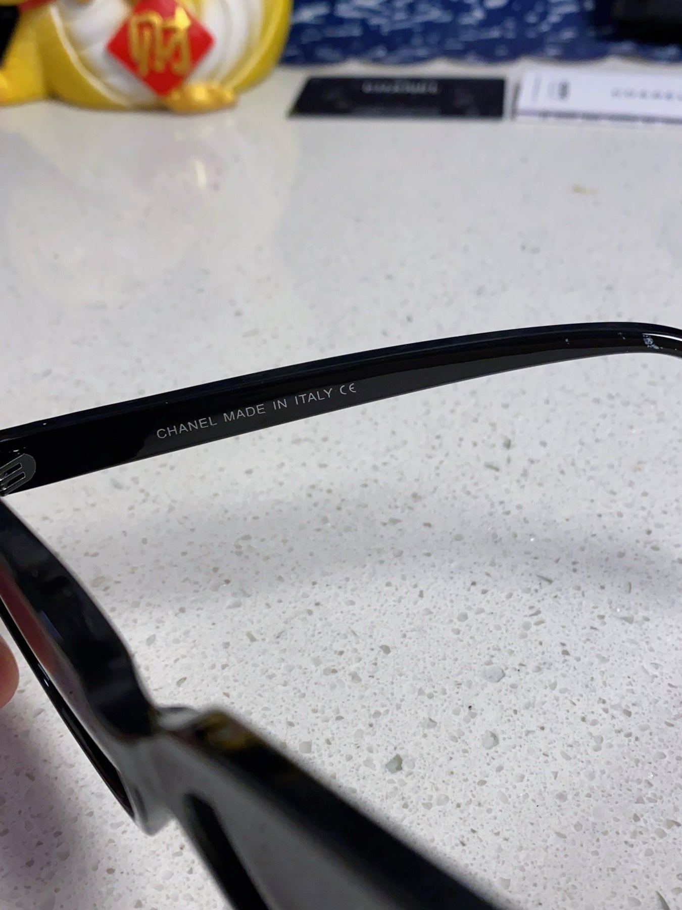 BUTTERFLY SUNGLASSES 641815 IN BLACK ACETATE WHITE METAL LOGO