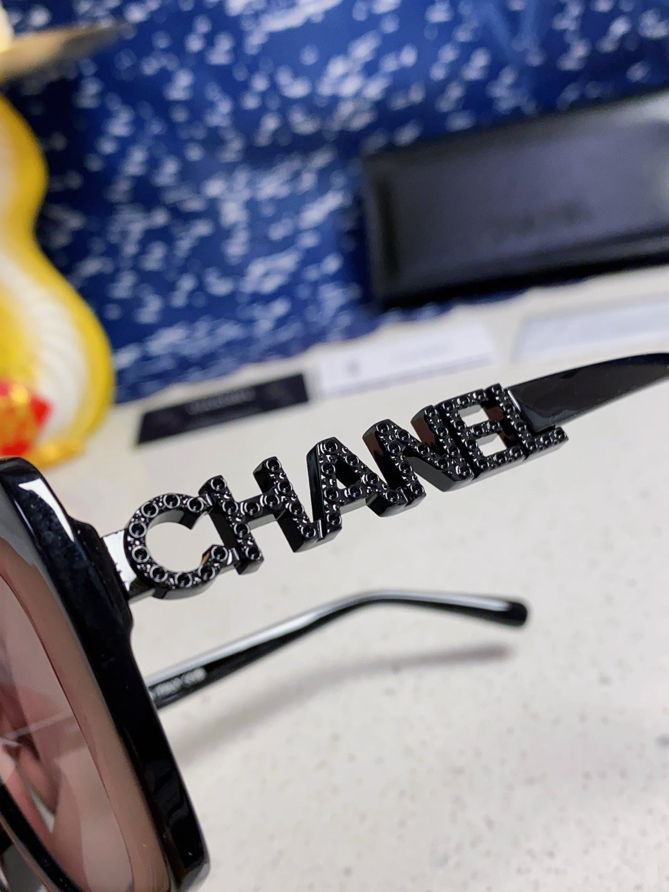 BUTTERFLY SUNGLASSES 641817 IN ACETATE BLACK METAL LOGO