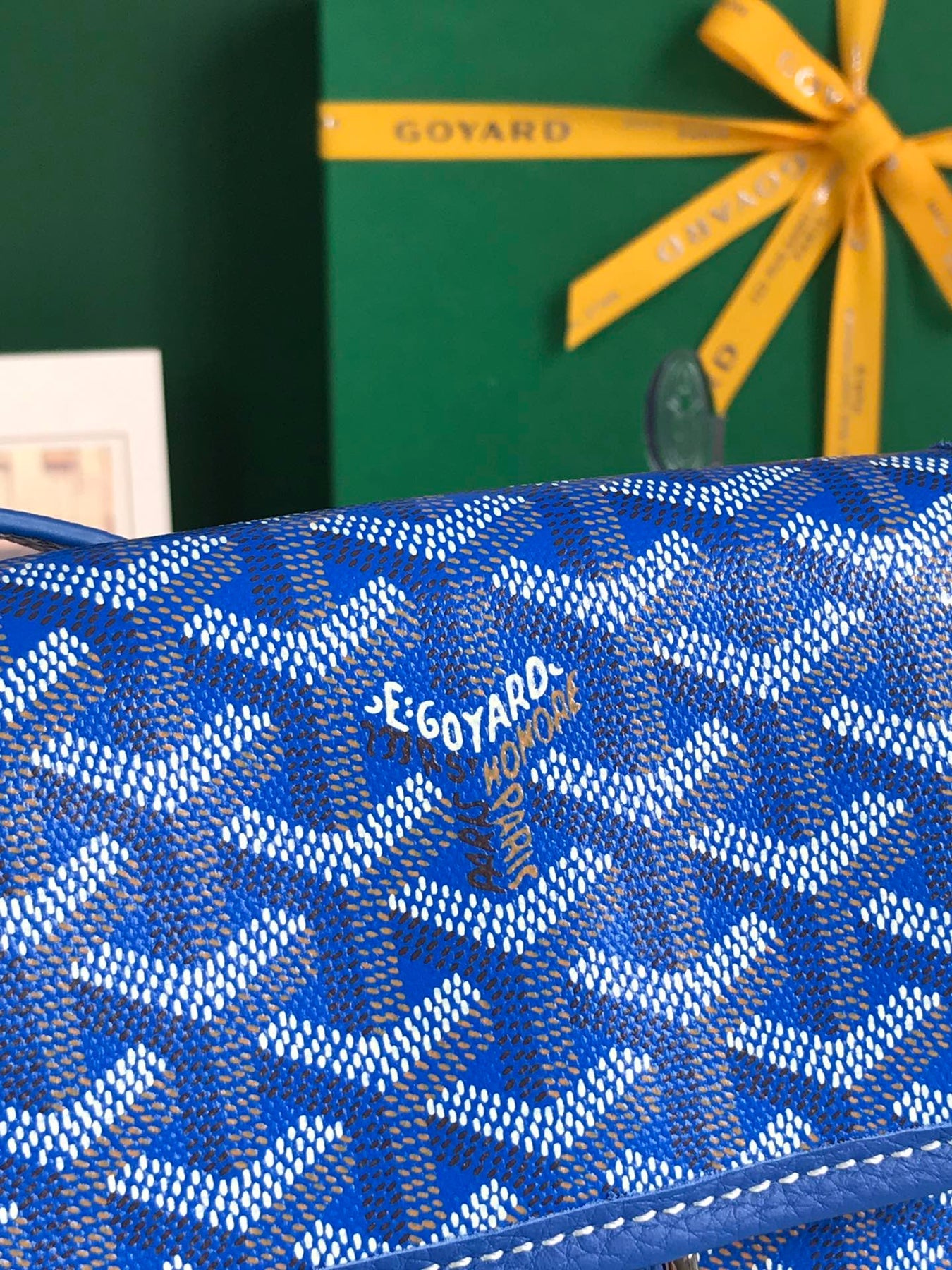 GRAND BLEU 16 IN SAPPHIRE BLUE GOYARDINE CANVAS AND LAMBSKIN