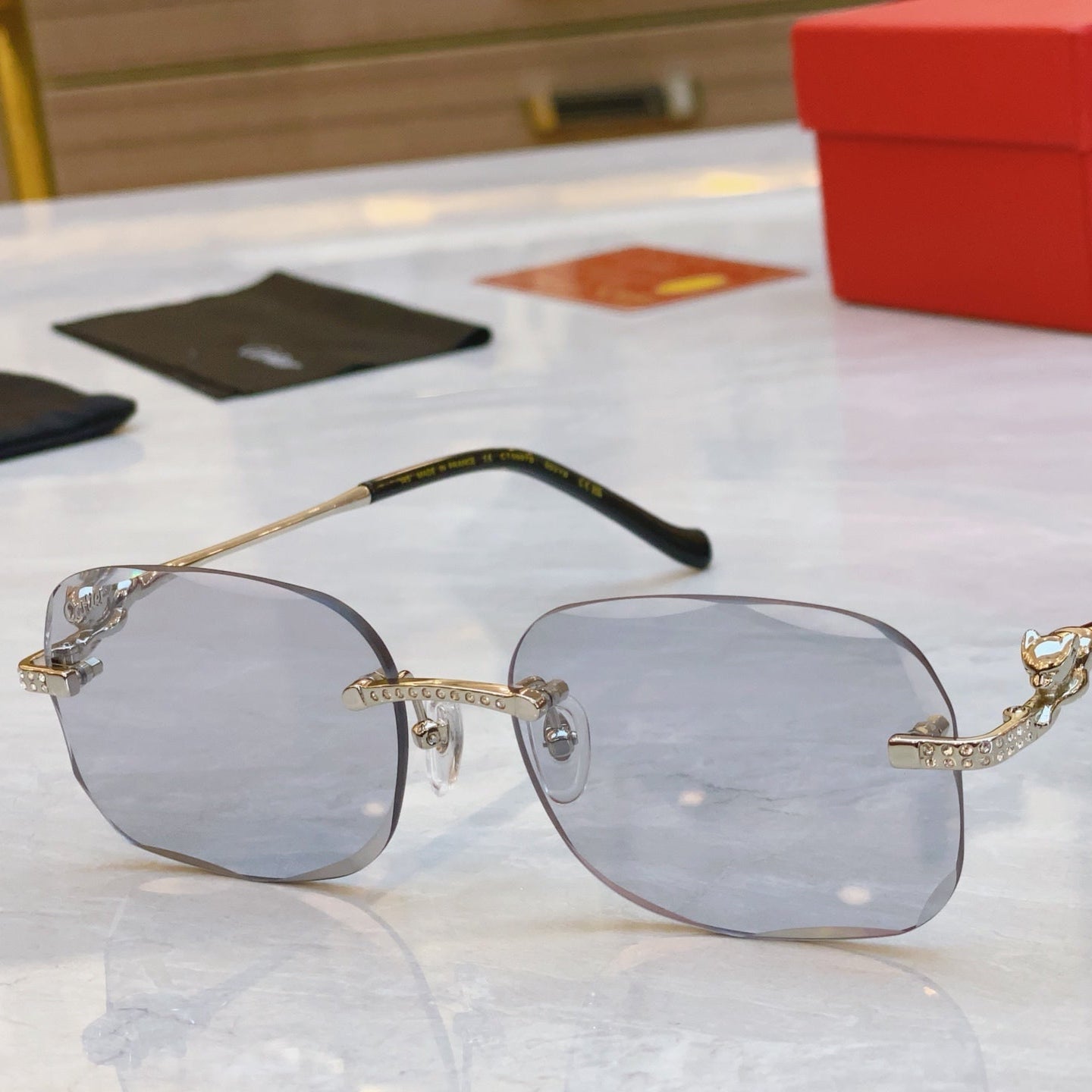 PANTHÈRE RECTANGULAR SUNGLASSES 575935 IN METAL