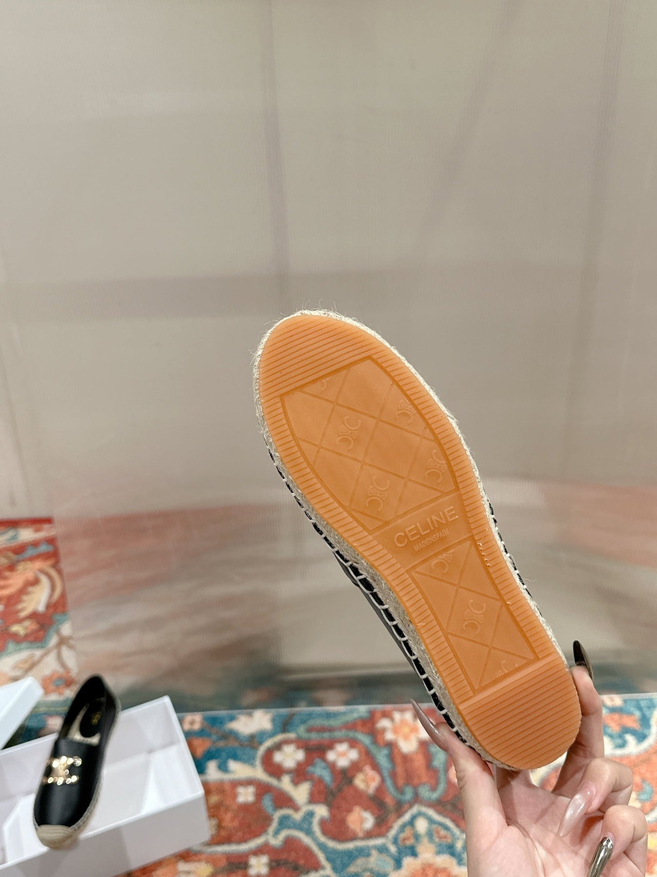 ESPADRILLES BLACK LAMBSKIN GOLD TRIOMPHE