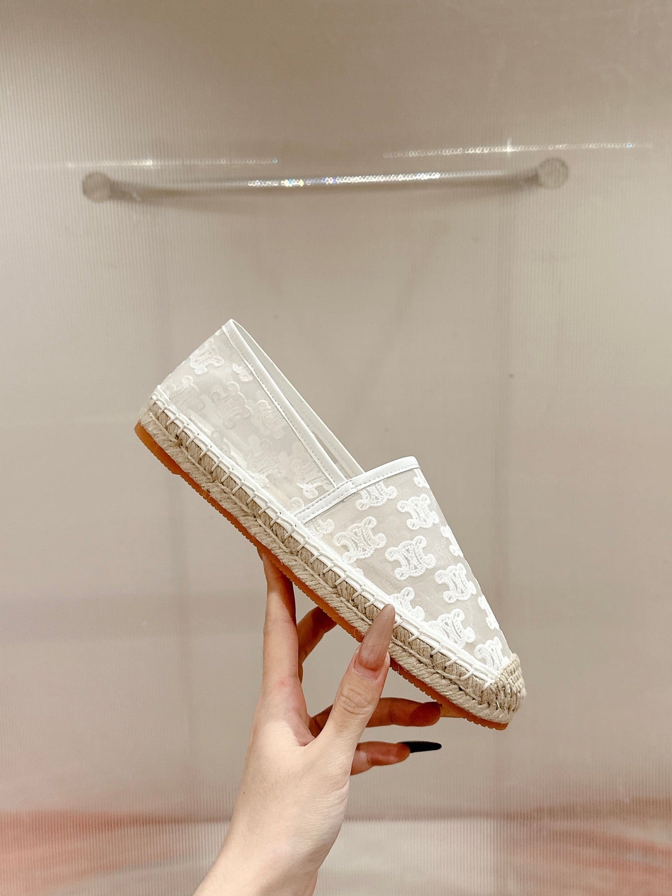 ESPADRILLES IN WHITE MESH