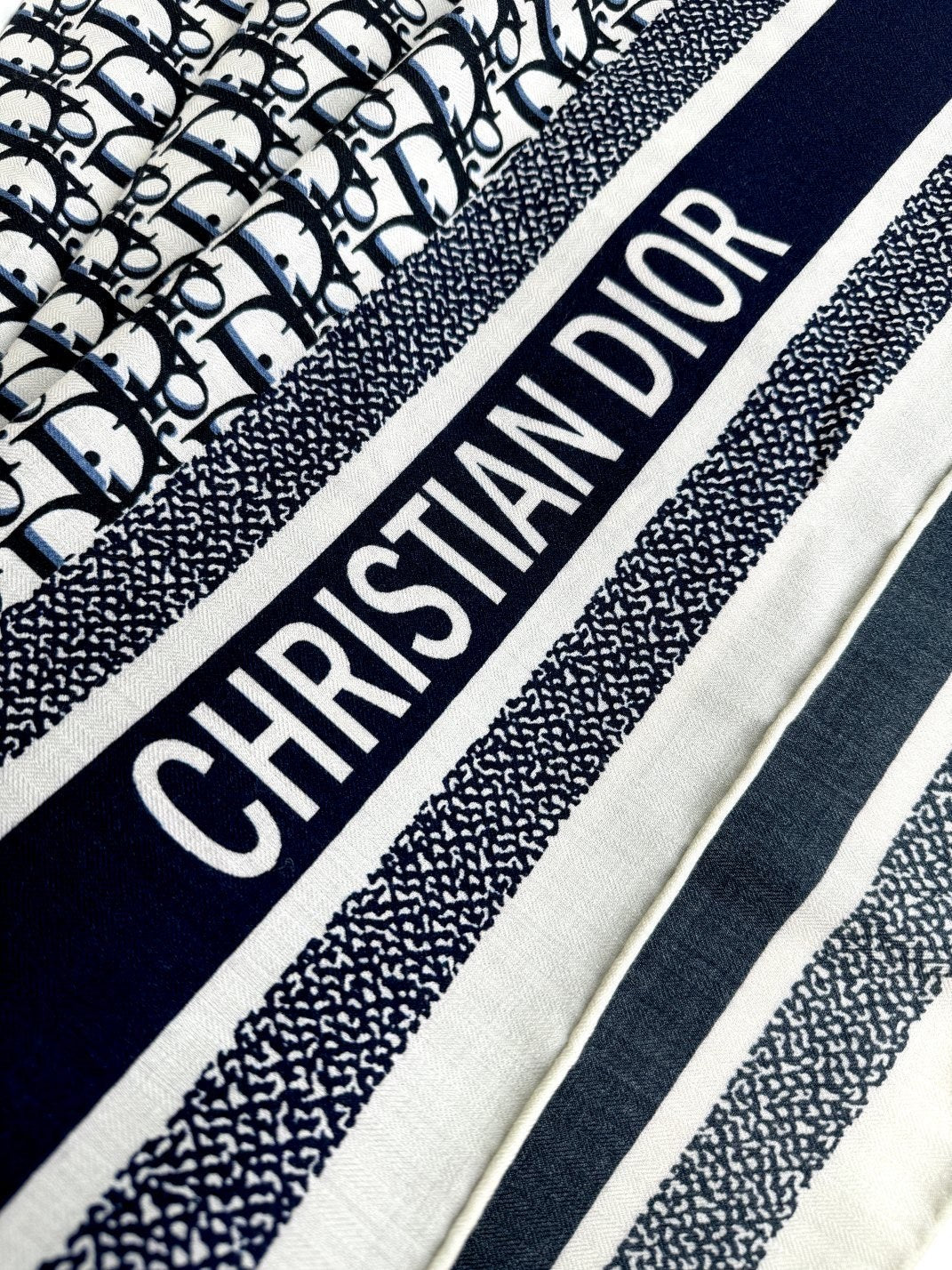 MONOGRAM SQUARE SCARF 140 CM IN BLACK MIX WHITE CASHMERE AND SILK 413742