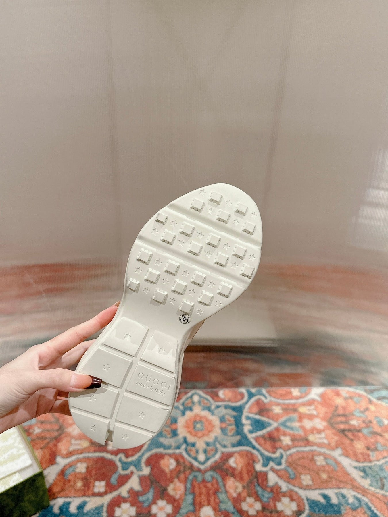 GG RHYTON TRAINER WHITE CALFSKIN