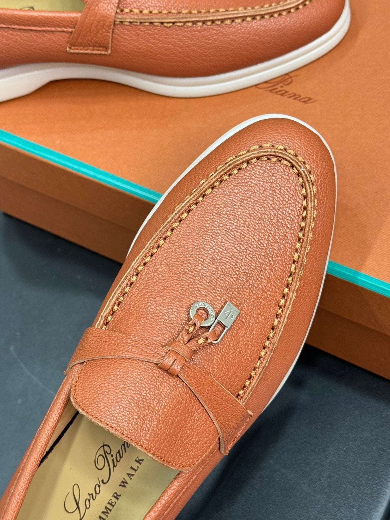 LP SUMMER CHARMS WALK LOAFERS TANGERINE LAMBSKIN