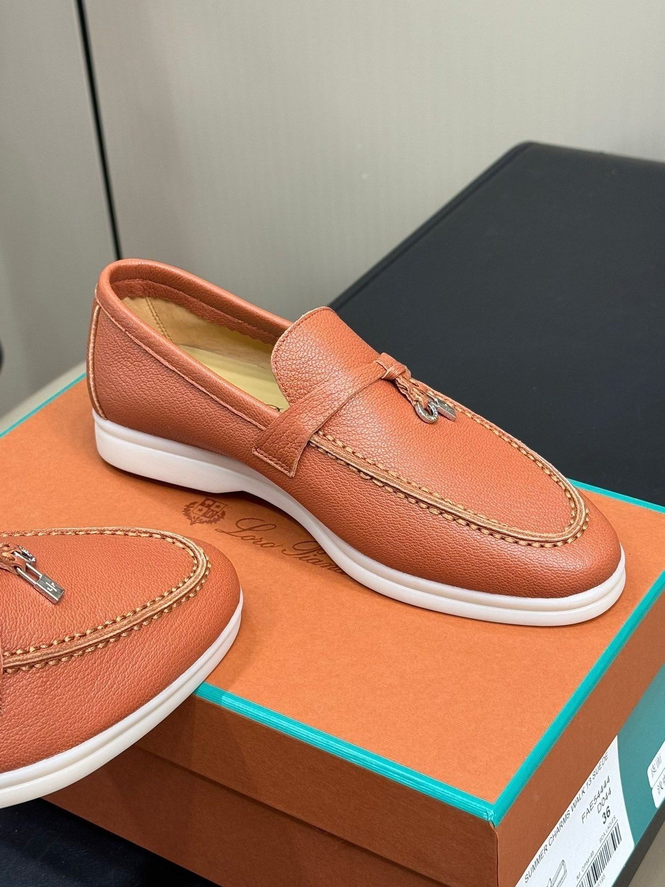 LP SUMMER CHARMS WALK LOAFERS TANGERINE LAMBSKIN