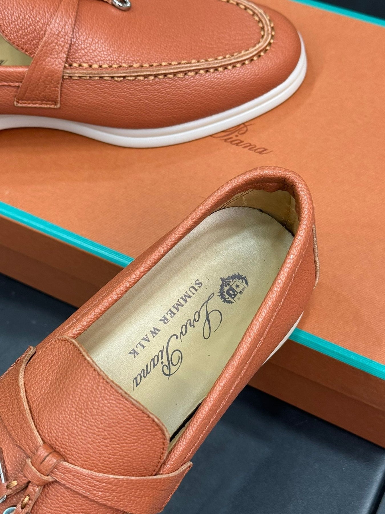 LP SUMMER CHARMS WALK LOAFERS TANGERINE LAMBSKIN