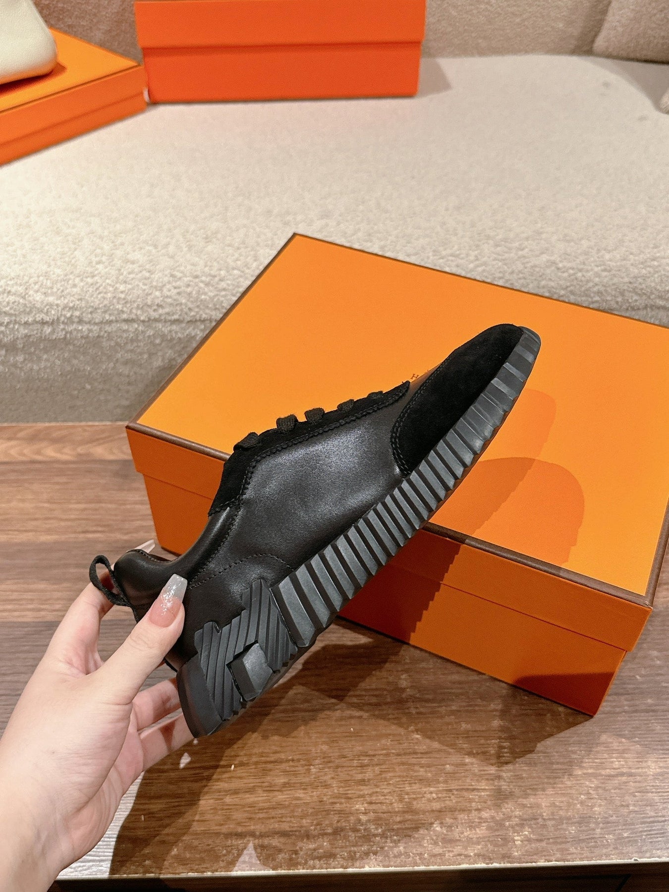 MAINLAND SNEAKER IN FULL BLACK SUEDE AND CALFSKIN