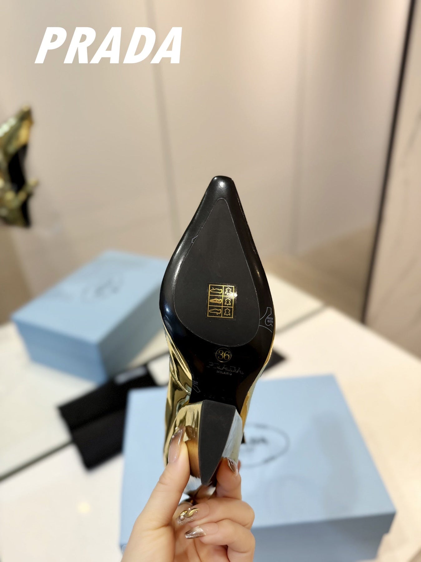 PRA BRUSHED PUMPS METALLIC GOLD LAMBSKIN