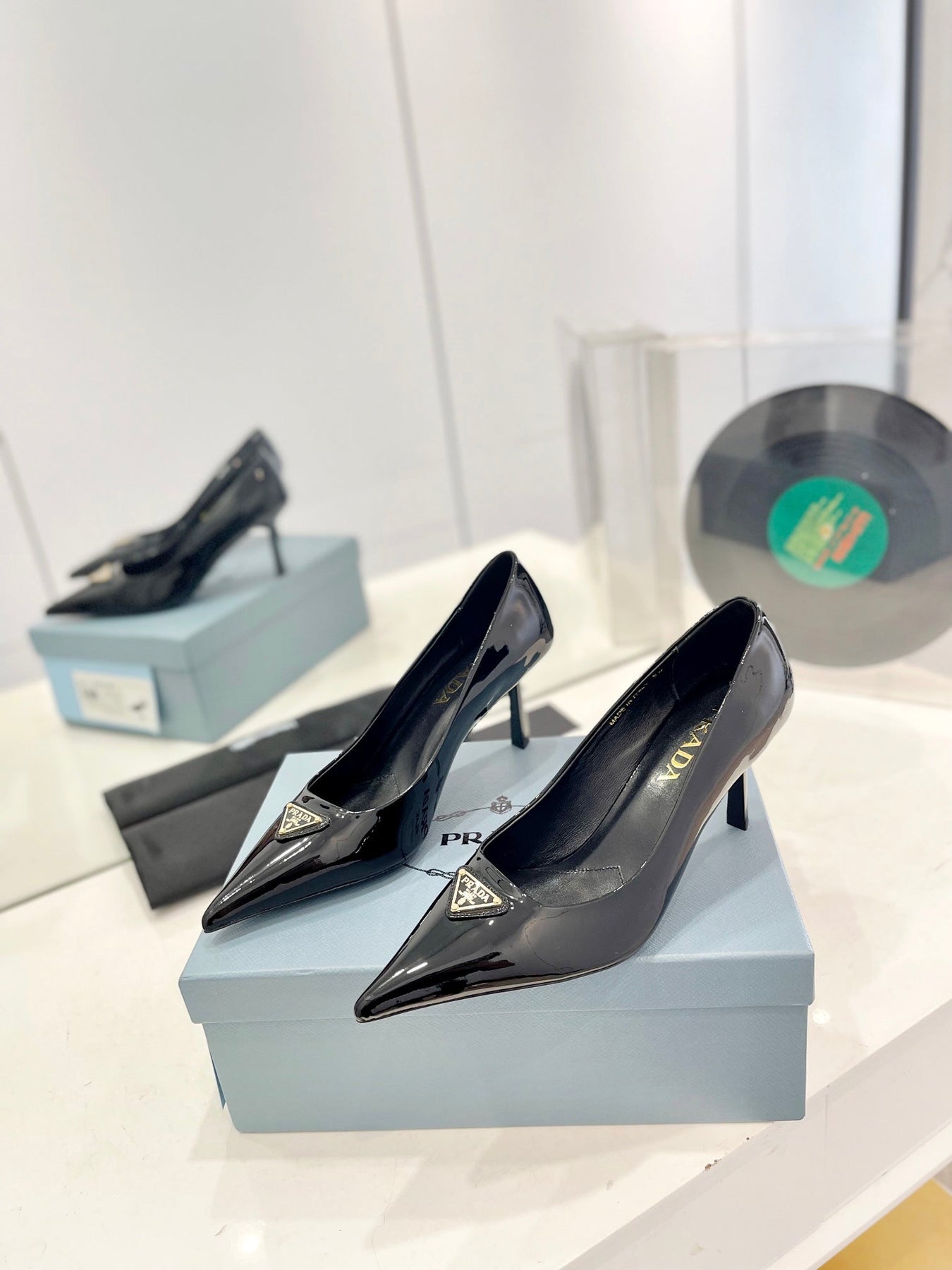 Pra Pumps 75 Black Patent Leather