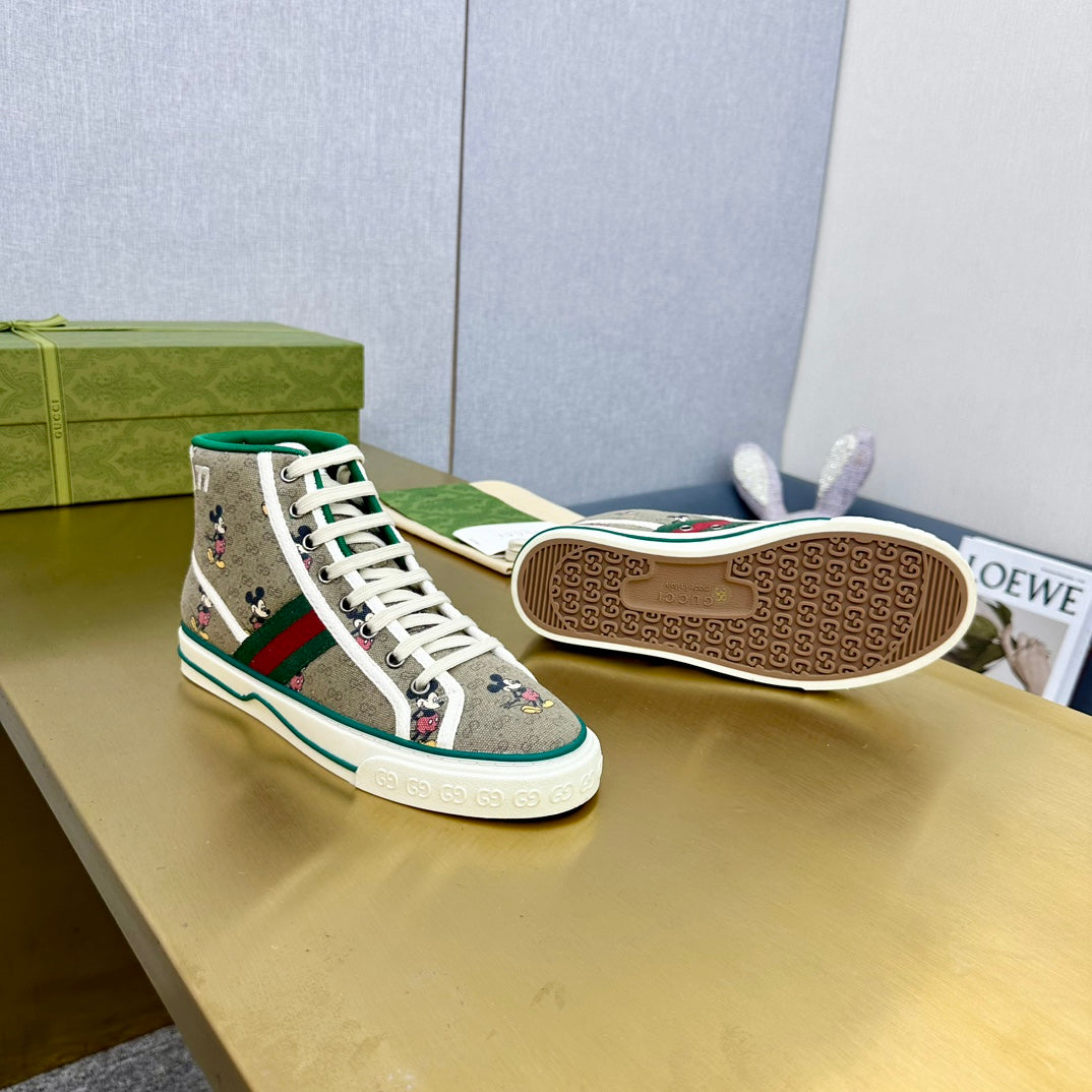 GG TENNIS 1977 HIGH-TOP TRAINER TORTILLA CANVAS WITH MICKEY MOTIF