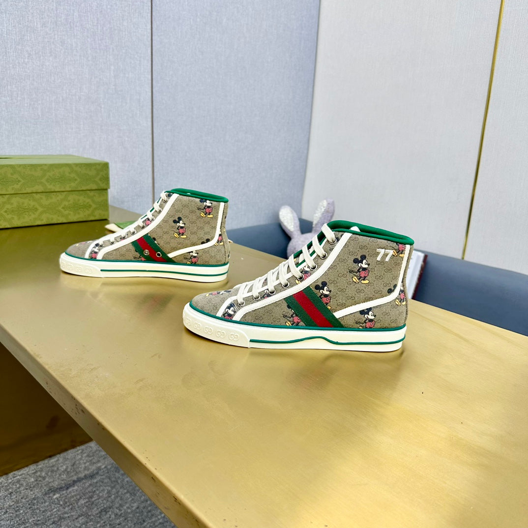 GG TENNIS 1977 HIGH-TOP TRAINER TORTILLA CANVAS WITH MICKEY MOTIF