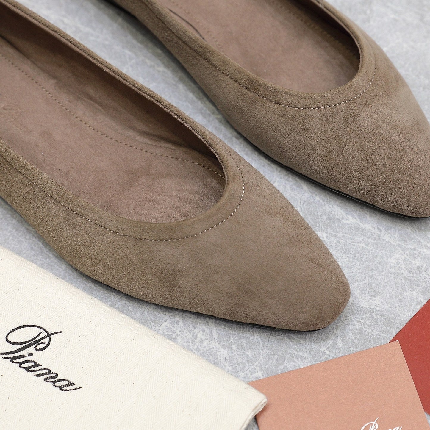 CLASSIC BALLET SHOES IN HEAVY BROWN SUEDUE
