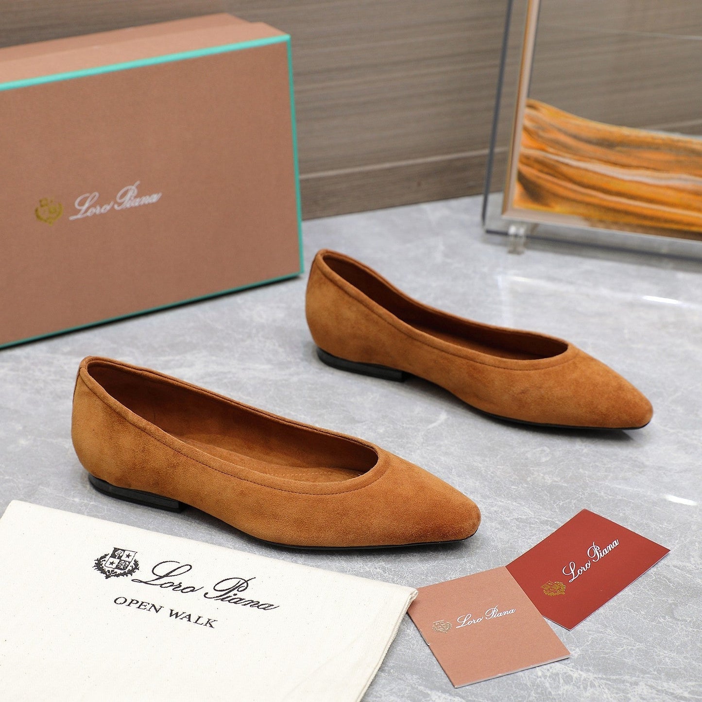 CLASSIC BALLET SHOES IN BRONZE BROWN SUEDUE