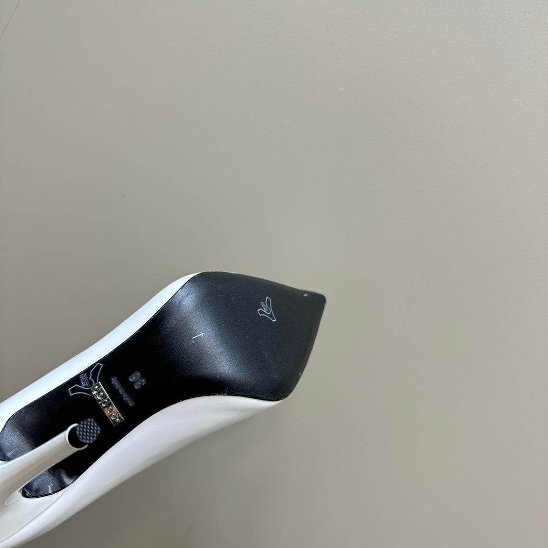 GG 105 HIGH HEEL PUMP WHITE LAMBSKIN