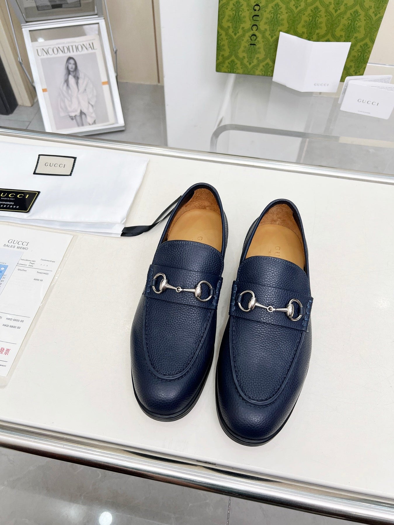 LOAFERS WITH SILVER HARDWARE IN NAVY BLUE GRAINED CALFSKIN