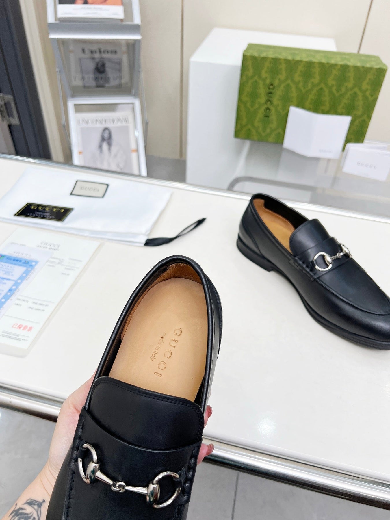LOAFERS WITH SILVER HARDWARE IN BLACK SMOOTH CALFSKIN