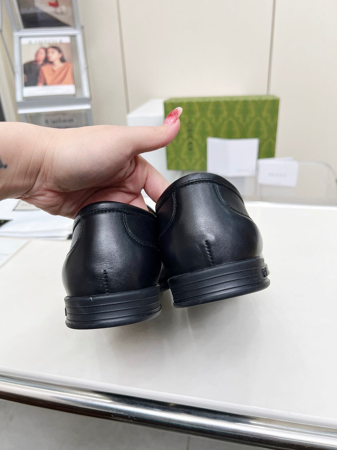 LOAFERS WITH SILVER HARDWARE IN BLACK SMOOTH CALFSKIN
