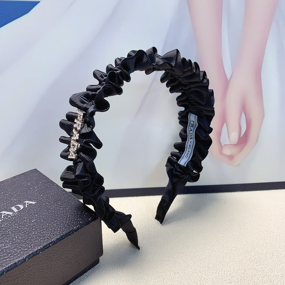 HAIRBAND IN BLACK WRINKLED FABRIC 166995