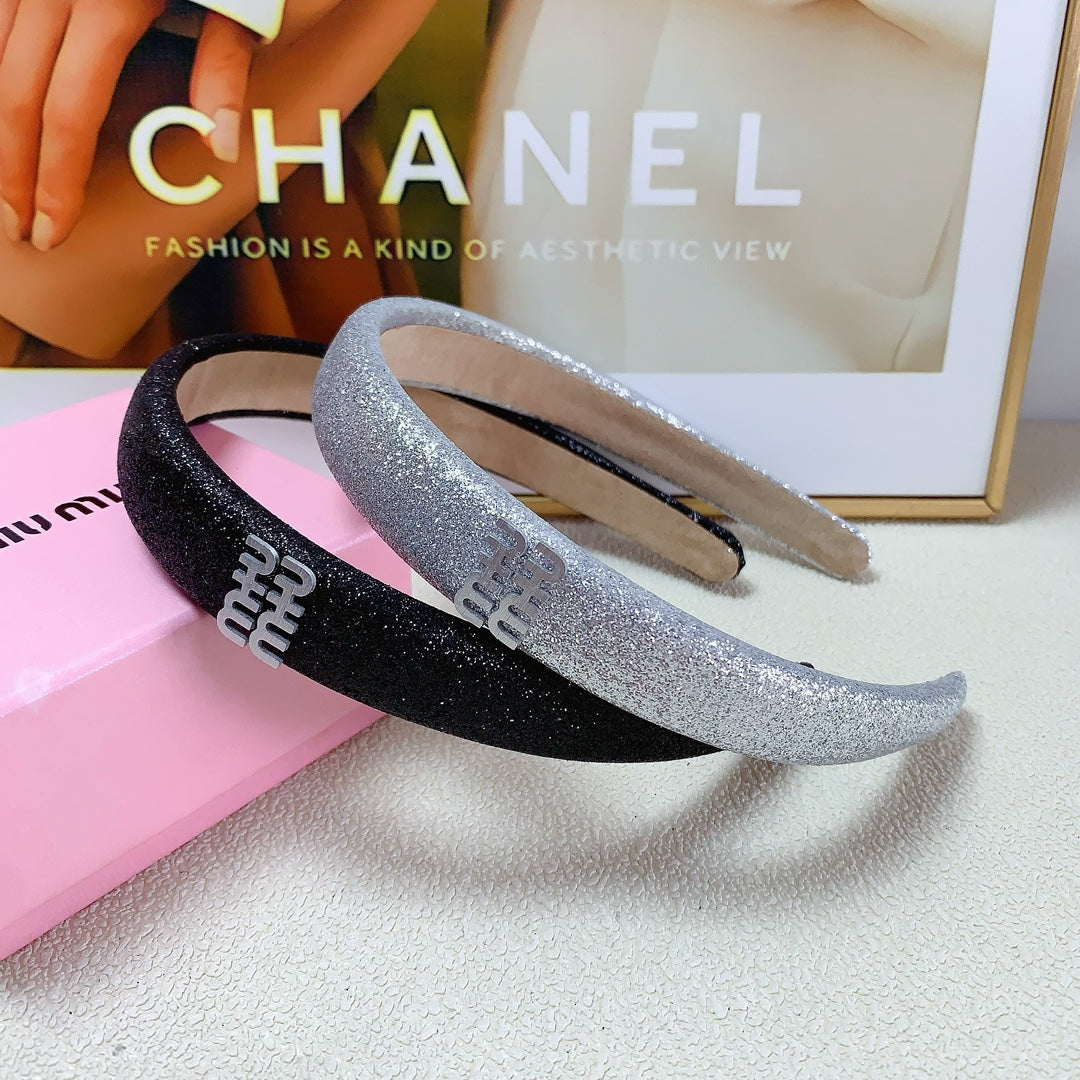 HEADBAND IN SILVER GLITTER FABRIC 174109