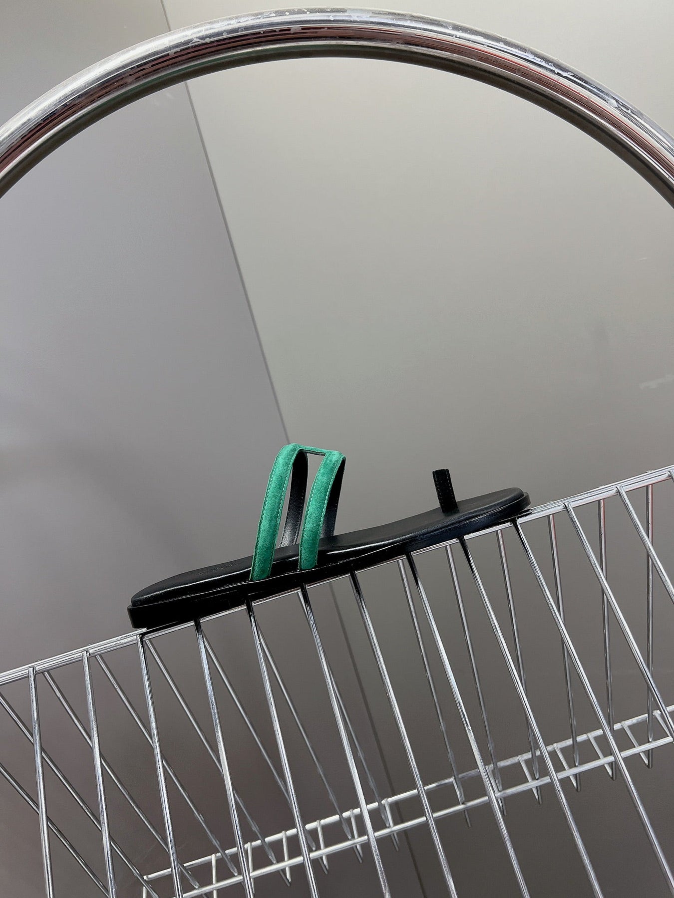 Georgia Sandals Teal Suede Black Calfskin