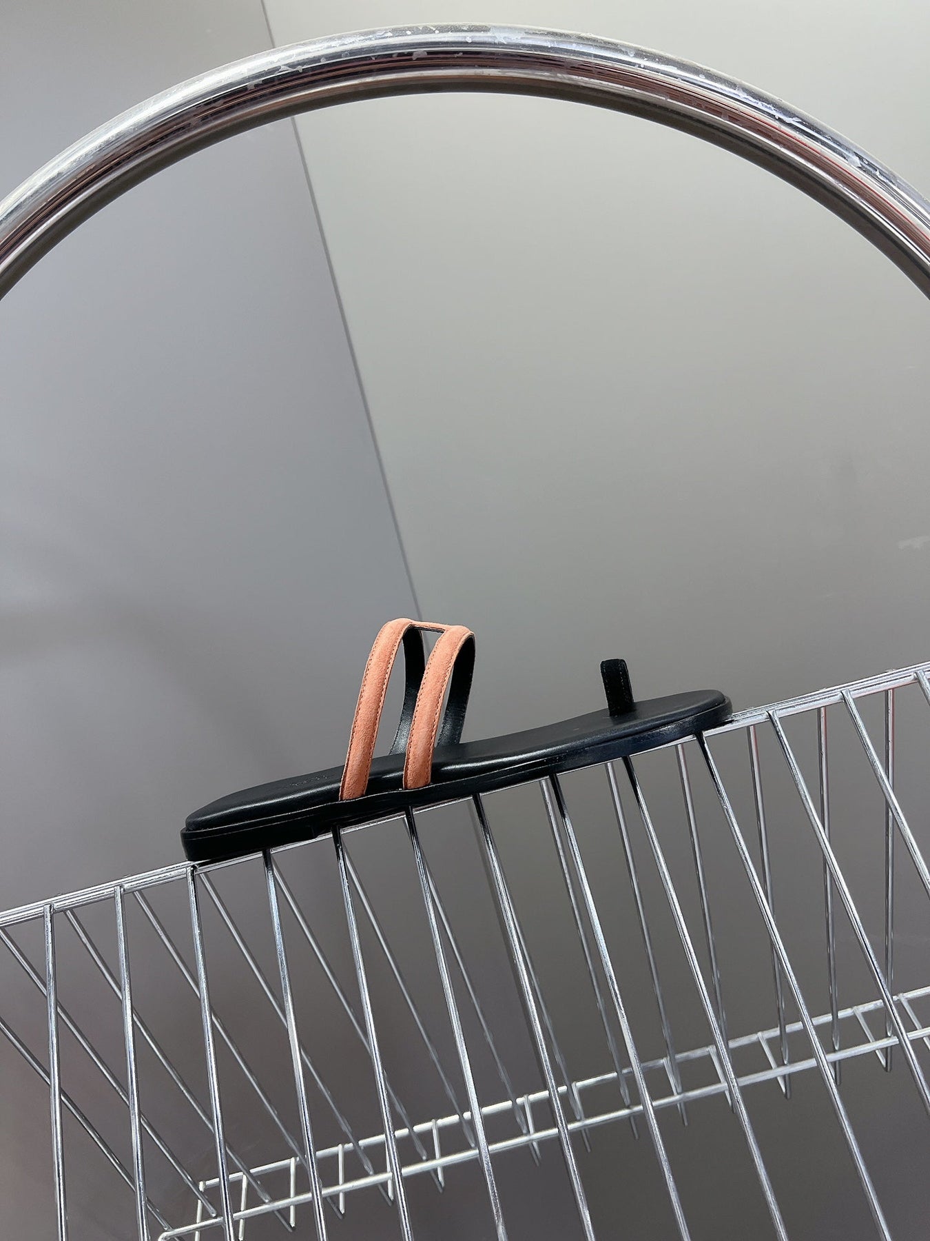 Georgia Sandals Peach Suede Black Calfskin